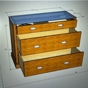 Meuble vitré 3 tiroirs