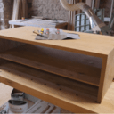 Table basse à coupes d'onglet et à fil continu