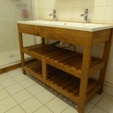 Meuble vasque en chêne