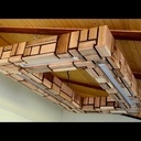 Fabrication d'un luminaire à LED et chutes de bois.