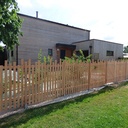 Clôture ajourée, portillon et escalier extérieur en douglas