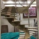 Maquette au 1/5 Escalier 2 quarts tournants, sur limon central