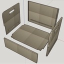 Bac de rangement et déplacement de bois pour la cheminée