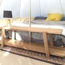 Banc pied de lit en noyer