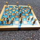 Echiquier en epoxy et hetre échauffé