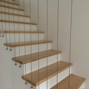 Habillage escalier béton en frêne massif