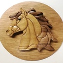 Tête de cheval en intarsia