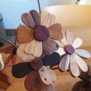 Bouquet de fleurs en bois précieux