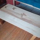 TABLE BASSE PAPILLON AVEC DESSOUS DE PLAT ASSORTI