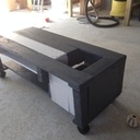 Table basse sur roulette