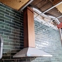 Masque évacuation extérieure hotte en bois de cèdre de récupération