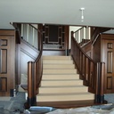 Habillage escalier beton depart courbe et à double révolution