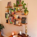 Etagère Salon - Sapin Huilé & Tiges Acier