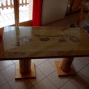 Table à manger en mélèze et pin cembro
