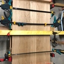 Table basse chêne et métal style industriel