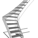 Escalier en chène pour la chambre des filles