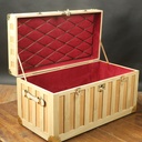 Coffre  chene et  cuir  naurel