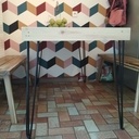 Table palette et acier