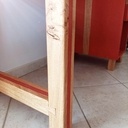 Bureau enfant chêne et valchromat rouge