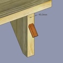 Positionnement d'un domino dans une étagère. Le bois de l'étagère est du pin pas forcément très résistant.