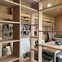 Bibliothèque d’angle en hêtre massif