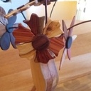 Bouquet de fleurs en bois précieux