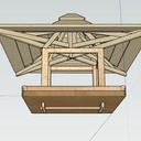 Mangeoire à oiseau de style asiatique avec charpente traditionnelle