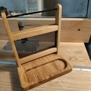 Porte bijoux  chutes de chêne grillage et rond de 5 en acier