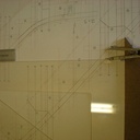 prise de la hauteur du dessous de la marche au dessous du plafond à l'aplomb de la contremarche