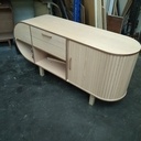 Meuble avec coté cintré et rideau bois
