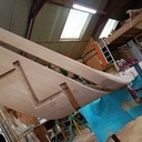 Escalier  avec petit limon courbe massif