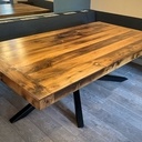 Table à manger industriel en metal et chene massif