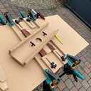 Planches de présentation jumelles en padouk/chêne