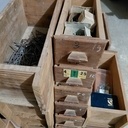 Lot de 62 casiers anciens, vides de menuisier