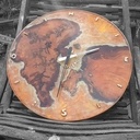 Horloge cerisier & epoxy " monde à l'envers" Ø50cm