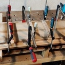 Console chêne et acier