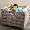 Grande caisse de rangement avec sac coton et roulettes