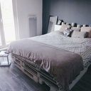 Sommier en palette et tête de lit en médium