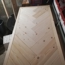 Plateau brute table basse avec entourage