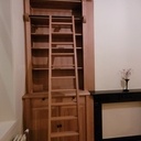 Bibliothèque en chêne avec échelle