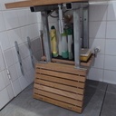 Meuble évier coin douche