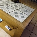 Table basse et carreaux de ciments assemblage japonais KANE TSUGI