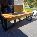 Bureau chêne et métal