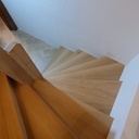 Escalier double quart tournant en chêne