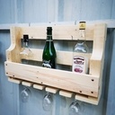 Étagère bois porte bouteilles et verres