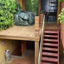 Terrasse en bois. Rajout de 5m2. Fabrication d'un garde corps en métal.