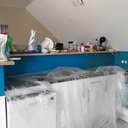 Rénovation cuisine style osb avant/après