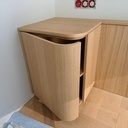 Tête de lit plaqué chêne, finition cintrée