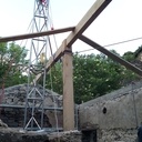 Levage au mât pour ce faîtage en chêne