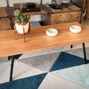 Table basse en chêne massif et métal